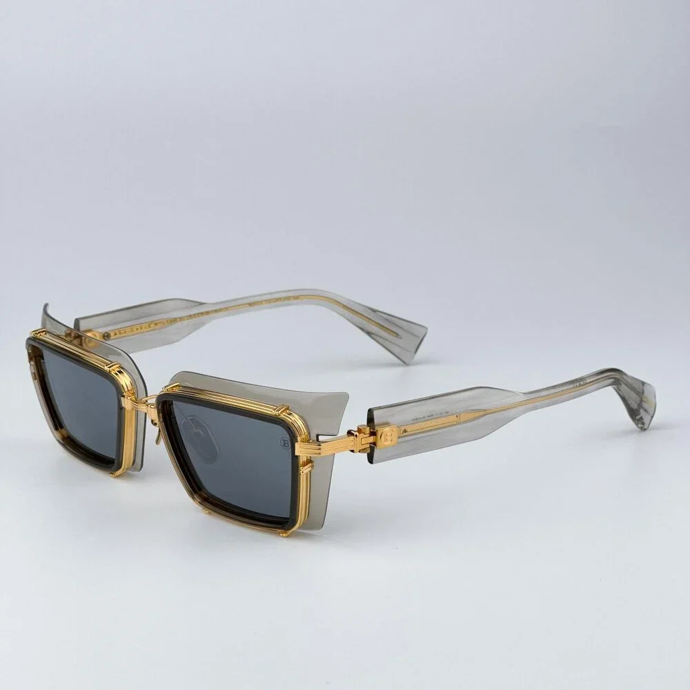 Balmain ADMIRABLE BPS-130B-52 Men BRAND NEW Sunglasses Titanium Grey Crystal